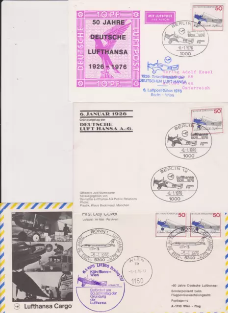 Sammlung " 50 Jahre Lufthansa" gelaufene Briefe aus Sieger ABO