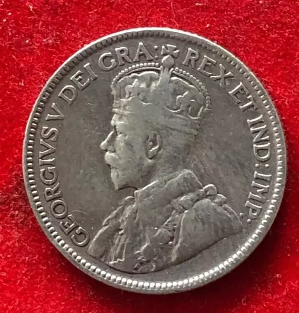 Canada Twenty-Five Cents 1917  Georgev  Mintage 3,365,644  92.5% Silver