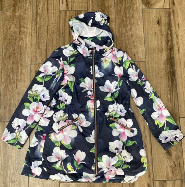 Girls Ted Baker Navy Lightweight Rain Coat Mac Jacket Age 11 Years