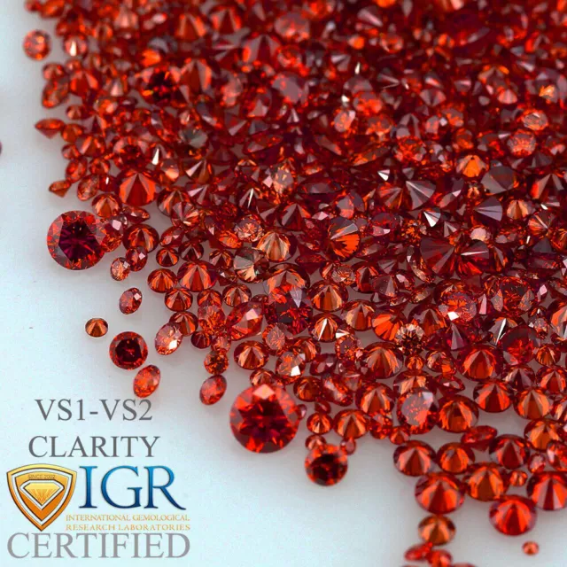 CERTIFIED Round Fancy Red Color VS 100% Loose Natural Diamond Wholesale Lot