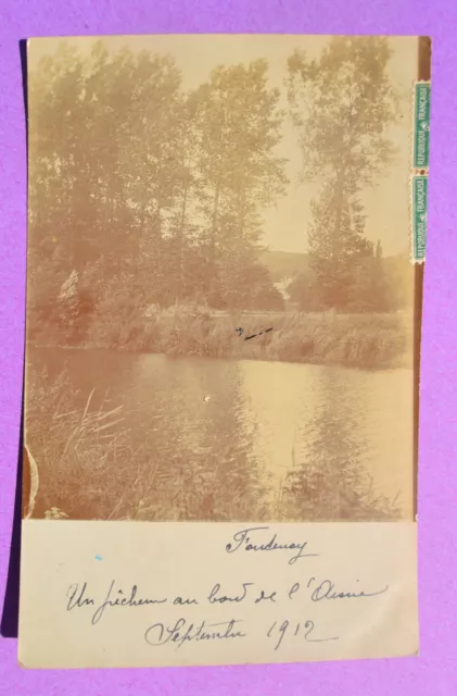 CPA Photo Postcard FONTENOY A Fisherman by the Aisne River 1912