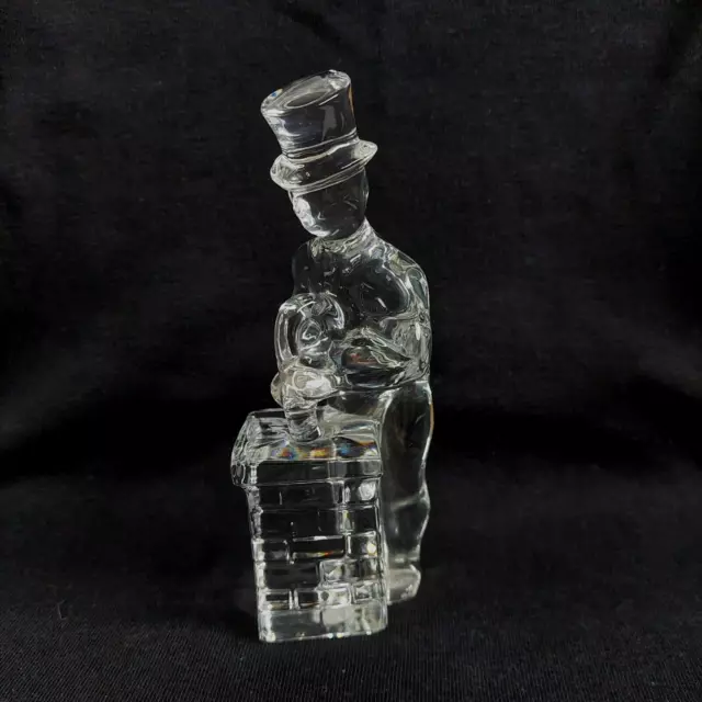 Orrefors Sweden Signed Crystal Glass Chimney Sweep Figurine 5 1/2" high