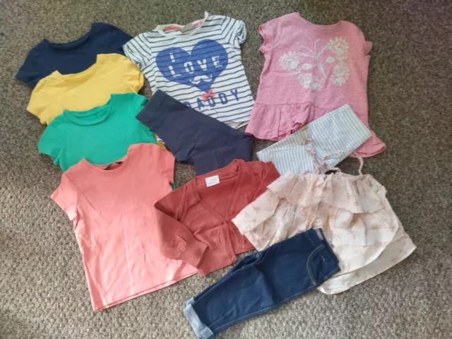 Girls Summer Outfits Bundle Tops, Leggings, Cardigan Next, George 2-3 Years