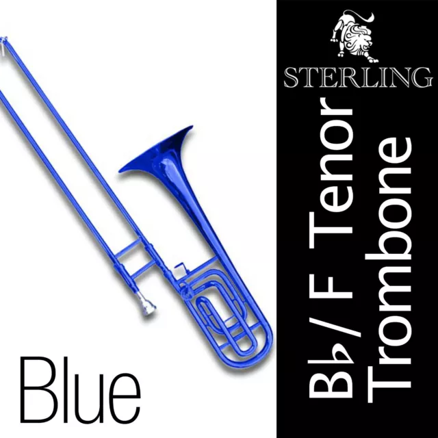 Blue Bb/F TENOR TROMBONE • F Trigger Attachment • High Quality • New in Case •