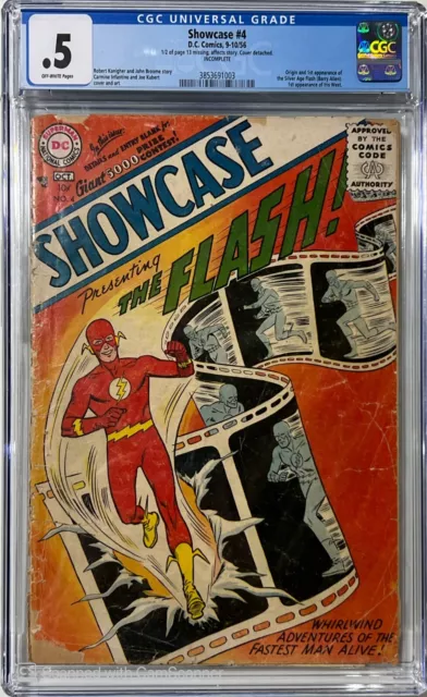 Showcase #4 Origin & 1st App. The Flash Silver Age Barry Allen 1956 CGC 0.5