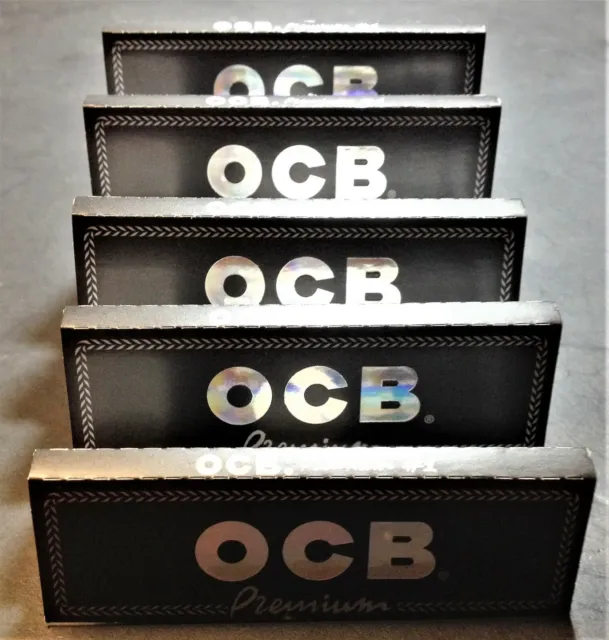 OCB Premium #1 Single Wide Rolling Papers Ultra Thin Slow Burn 5 Pk/50 FREE2Ship