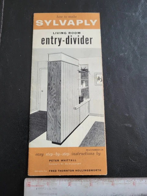 VINTAGE ORIGINAL SYLVAPLY Plywood Living Room Entry Divider Build Plans ...