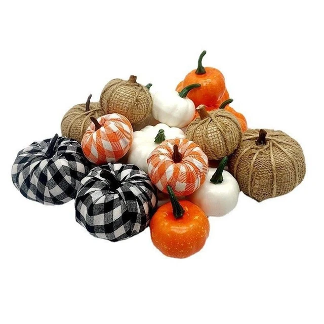 16 piezas sacos de calabaza + espuma simulación conos de pino piezas de repuesto