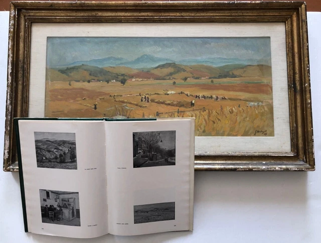 Giuseppe Malagodi Mietori Oil Painting in the Valley 1940 Published Authentic