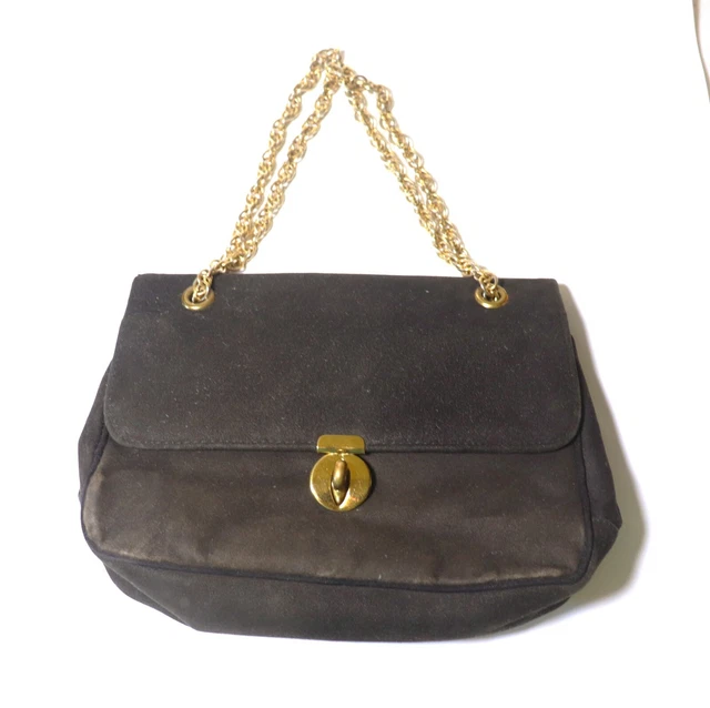Vintage Ronay Black Soft Fabric Purse Handbag
