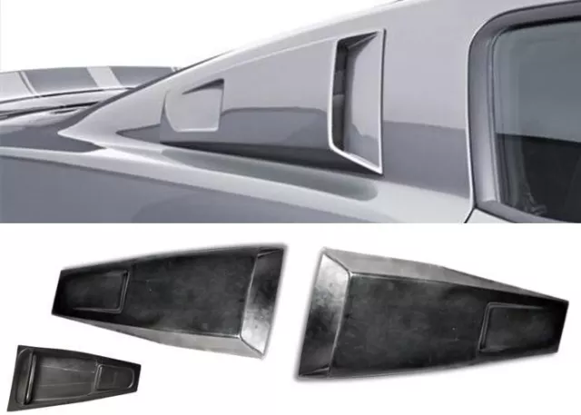 Black Urethane Rear Quarter Window Cover Louver Scoop For 05-14 Ford Mustang