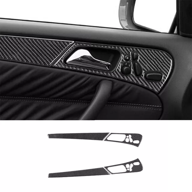 Carbon Fiber Interior Front Door Panel Cover Trim For Mercedes-Benz W203 Type B