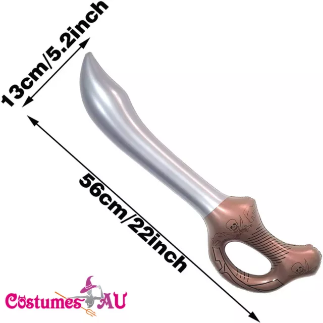 Inflatable Pirate Cutlass Dagger Sword Caribbean Swashbuckling Costume Accessory