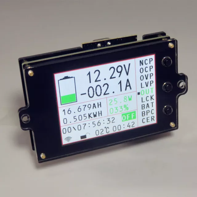 Battery Monitor Meter Wireless DC 120V 100A VOLT AMP AH SOC Remaining Capacity