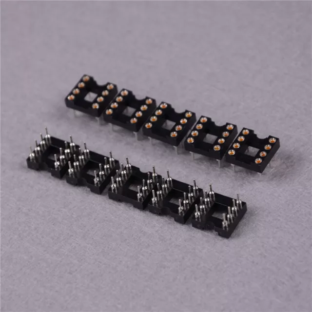 10x Round Hole 8pin Pitch 2.54mm DIP IC Sockets Adaptor YT 2