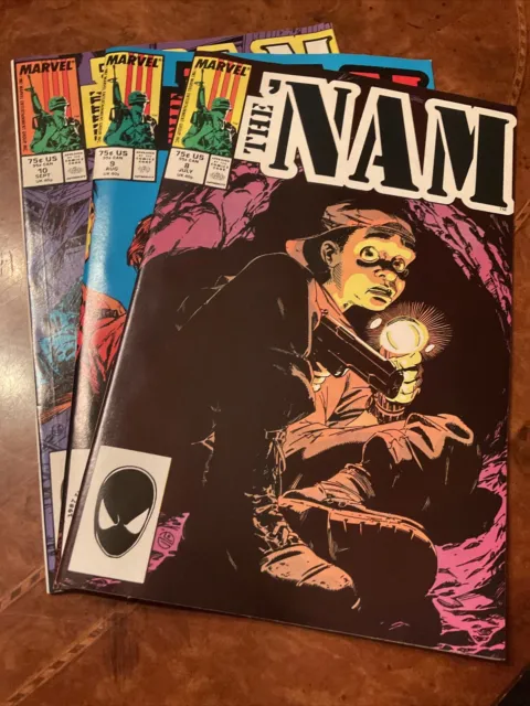 Lot of 3 Marvel The 'Nam #8  9 10 copper age comic books 1987 Vietnam War