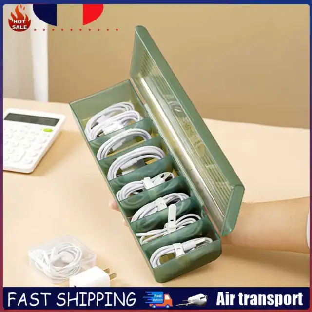 Plastic Cable Storage Box Large Capacity Wire Sorting Box Dustproof for Bedroom