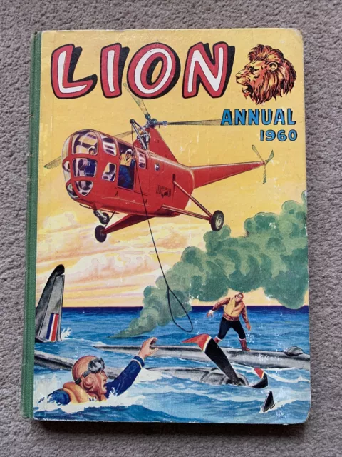 Vintage 1960 Lion Annual - Fleetway British Annual for Boys - Unclipped 8/6