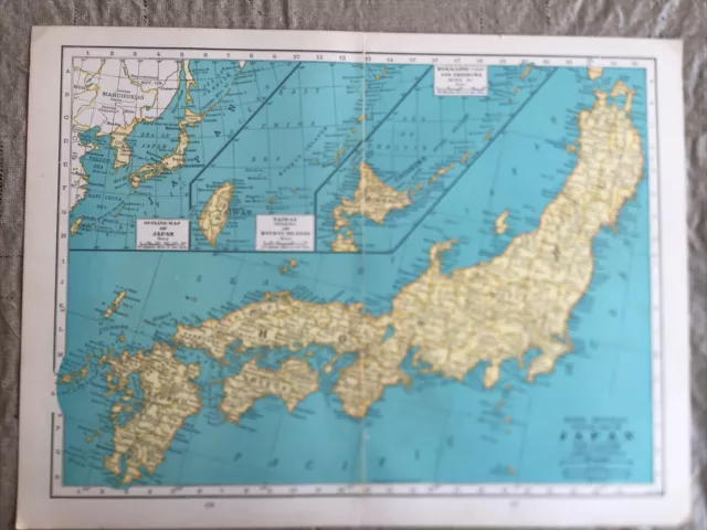 c. 1941 Japan Rand McNally Original World Atlas Map