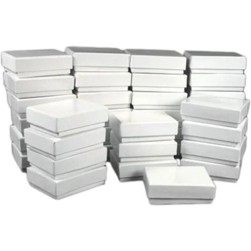 36 Cotton Boxes White Pendant Chain Jewelry Displays