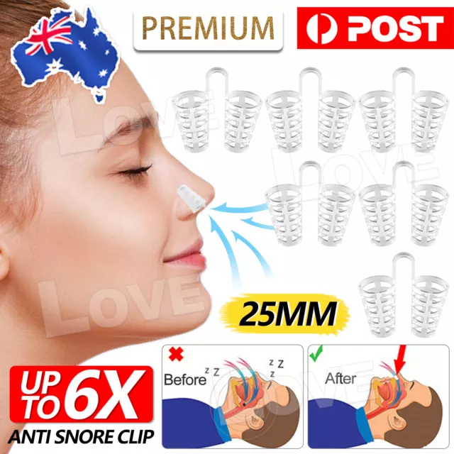 6X Anti Snoring Nasal Dilator Nose Clip Stop Snore Breathe Soft Silicone Aid Pro
