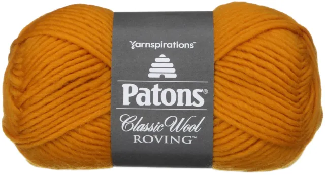 6 Pack Patons Classic Wool Roving Yarn-Yellow 241077-77615