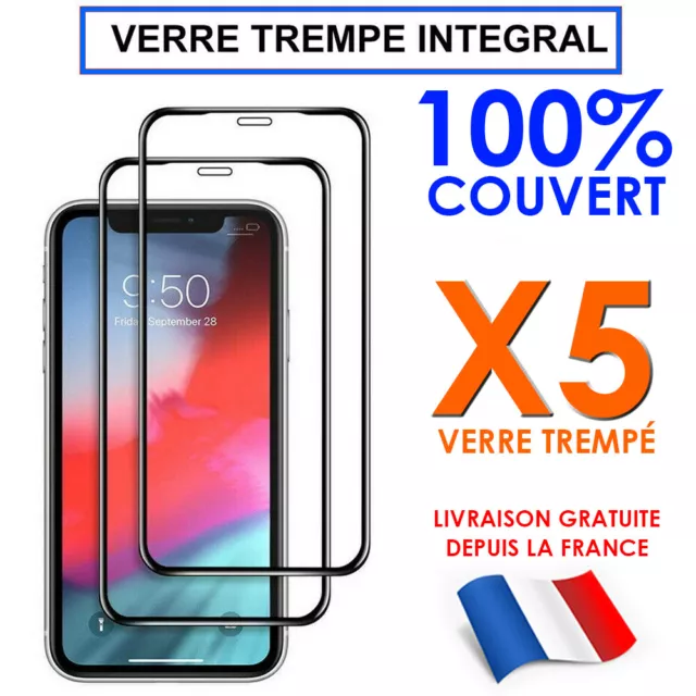 VITRE PROTECTION INTEGRAL pour iPhone 11 12 13 14 PRO MAX SE 7 8 X VERRE TREMPE