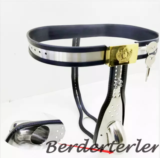 Male Chastity Belt Device Stainless Steel Restraint External Cage 3 Style Plugs