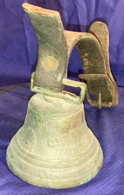 MA0007 Antique Swiss 1878 Saignelegier Chiantel Fondeur Cast Brass Cow Goat Bell
