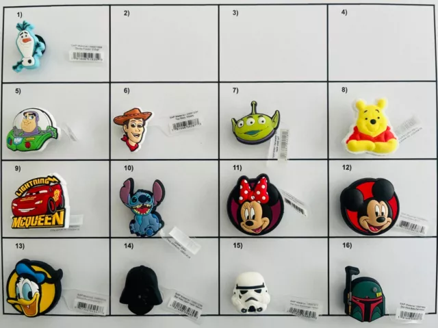 NWT Authentic CROCS JIBBITZ Charms Huge Selection Disney Marvel Mario Star Wars 2