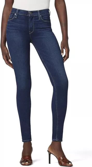 HUDSON Women's Nico Midrise Super Skinny Dark Blue Jean  Size 28