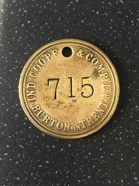 Ind Coope & Compy Ltd Brass Clocking Token.