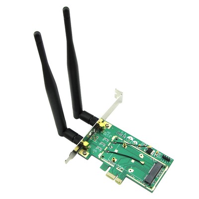 Nuovo Mini Pci E Express Ad Adattatore Wireless Pcie 2 Antenna Wifi Pc Desktop Eur 7 02 Picclick It