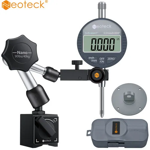 Neoteck Digital Dial Indicator DTI Test Gauge Magnetic Base Measuring Tool 0-1"