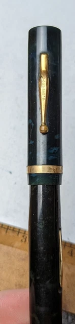 Carter's 5117 blue vintage fountain pen oversized 14k gold nib 5
