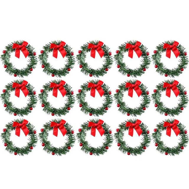 24 StüCk Weihnachtskerzenring Weihnachtsrote KüNstliche Beerenkerzenringe z Q5J6