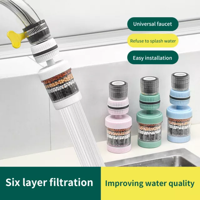 1PC NEW 6-layers Water Filter Tap Purifier 360° Rotation Universal Faucet WS