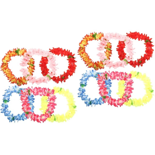 floral necklace leis 12 pièces créatif  épaissi thème tropical accessoires hawaï