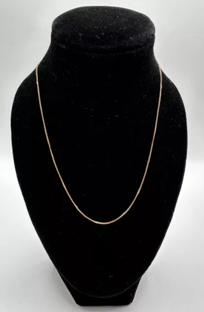 NEW 18ct Solid Rose Gold Diamond Cut Wheat Chain Necklace Adjustable To 44cm 18k