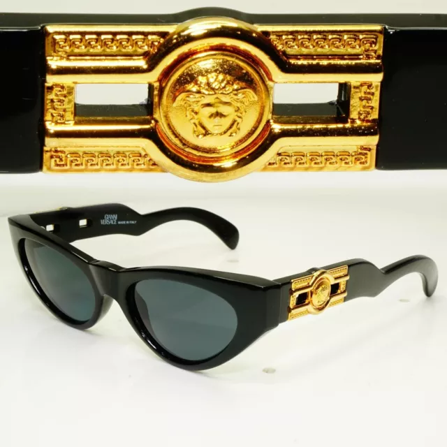 GIANNI VERSACE SUNGLASSES 1996 Vintage Black Gold Medusa MOD 476 B