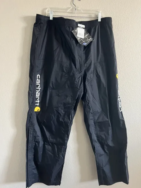 NWT Carhartt Men’s Waterproof Work Flex Acadia Black Rain Pants Size  XL
