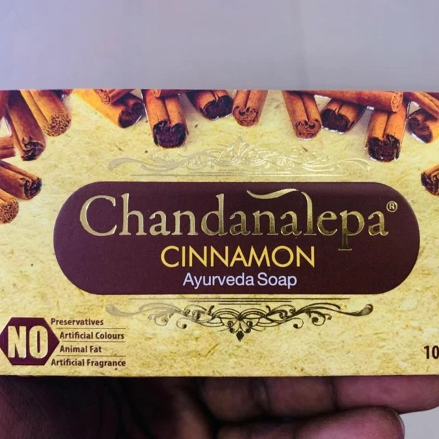 Jabón corporal de belleza a base de hierbas canela Ayurveda Chandanalepa Ceilán 100 g