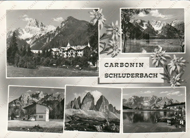 1967 CARBONIN Schluderbach Dolomiti vedutine montagna lago Bolzano Cartolina