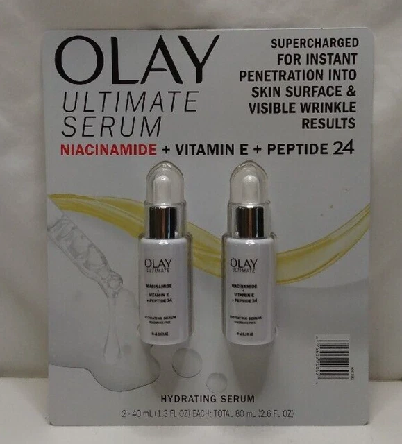 Olay Ultimate Niacinamide + Vitamin E + Peptide 24 Hydrating Serum 1.3oz 2 pk.