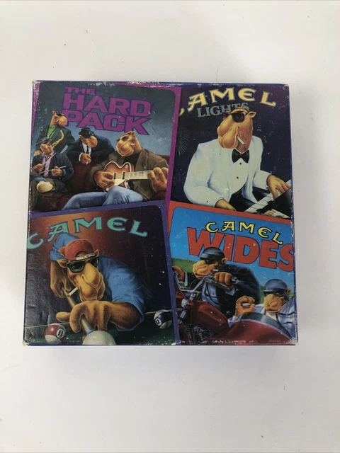 Smokin' Joe Camel Cigarettes Set Of 6 Coasters and Box 1992 Vintage Pre-owned