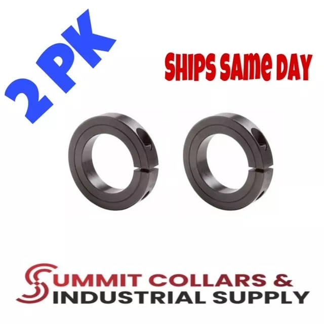 1-3/8” Bore (2 PCS) SINGLE SPLIT STEEL NEW CLAMPING SHAFT COLLAR BLACK OXIDE