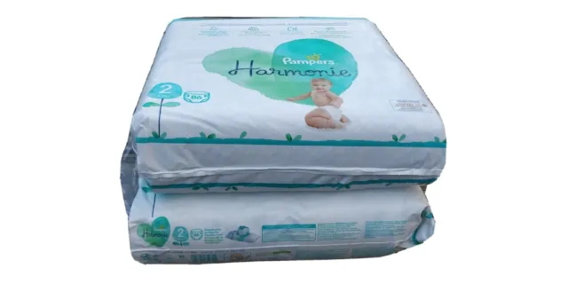 344 Couches Pampers Harmonie Taille 2 (04-08 Kg)
