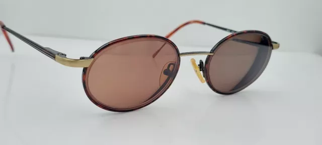 Vintage Bugle Boy BB81 Brown Oval Metal Sunglasses Hong Kong FRAMES ONLY