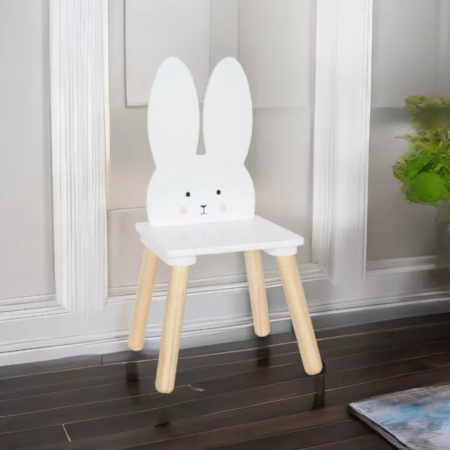 Kids Wooden Chair Bunny Cute Strong Design For Desk Table Child Boy Girl 3-6 yrs