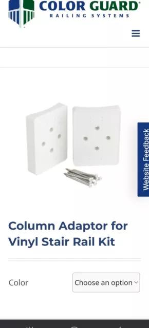 Color Guard Column Adaptor for Vinyl Stair Rail Kit